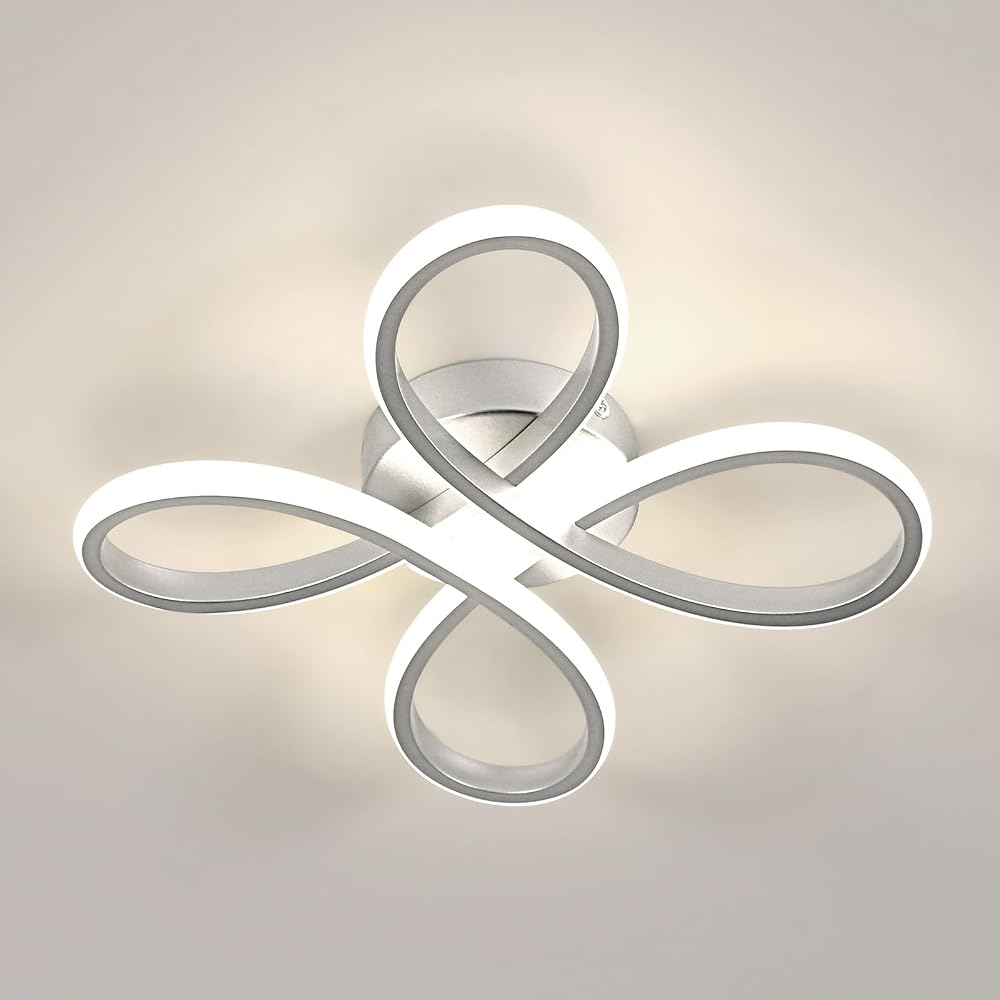 Comely ModernLED Ceiling Light 30W 3375LM 4500K Silver 30cm Flower
