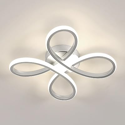 Comely ModernLED Ceiling Light 30W 3375LM 4500K Silver 30cm Flower