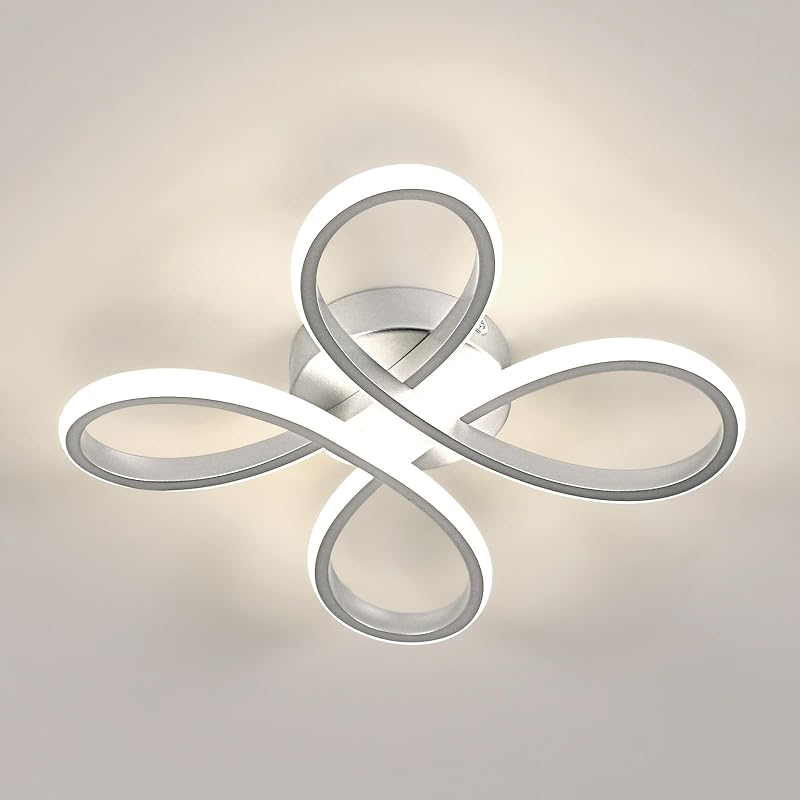 Comely ModernLED Ceiling Light 30W 3375LM 4500K Silver 30cm Flower