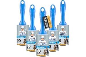 MR.SIGA Extra Sticky Lint Roller Pet Hair Remover with Easy Tear Sheets, 450 Sheets in Total, 5-Pack, Blue