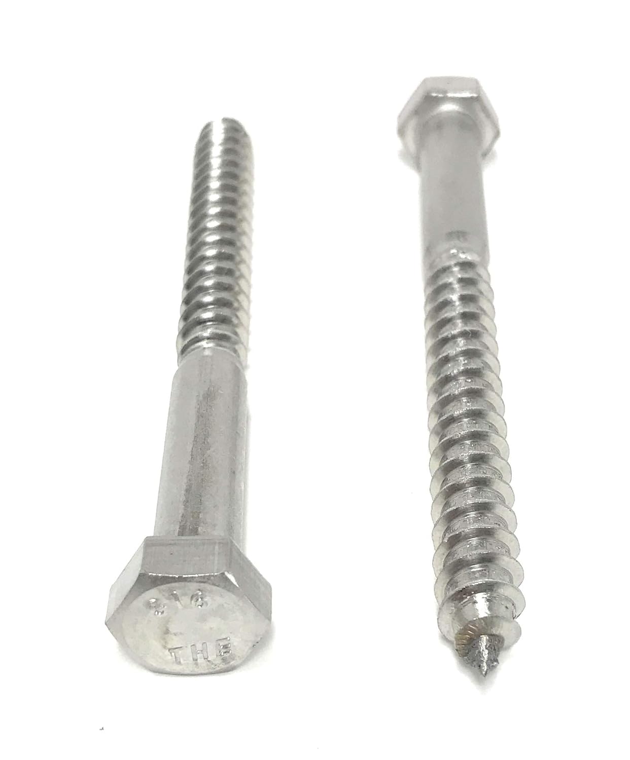 3/8 x 4" 316 Stainless Steel Hex Head Lag Bolts Lag Screws Marine Grade