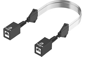 Dutevolns Flat Ethernet Extension Cable for Window＆Door (1.47ft/0.45m), No-Drill Female to Female Ethernet Extender for Narro