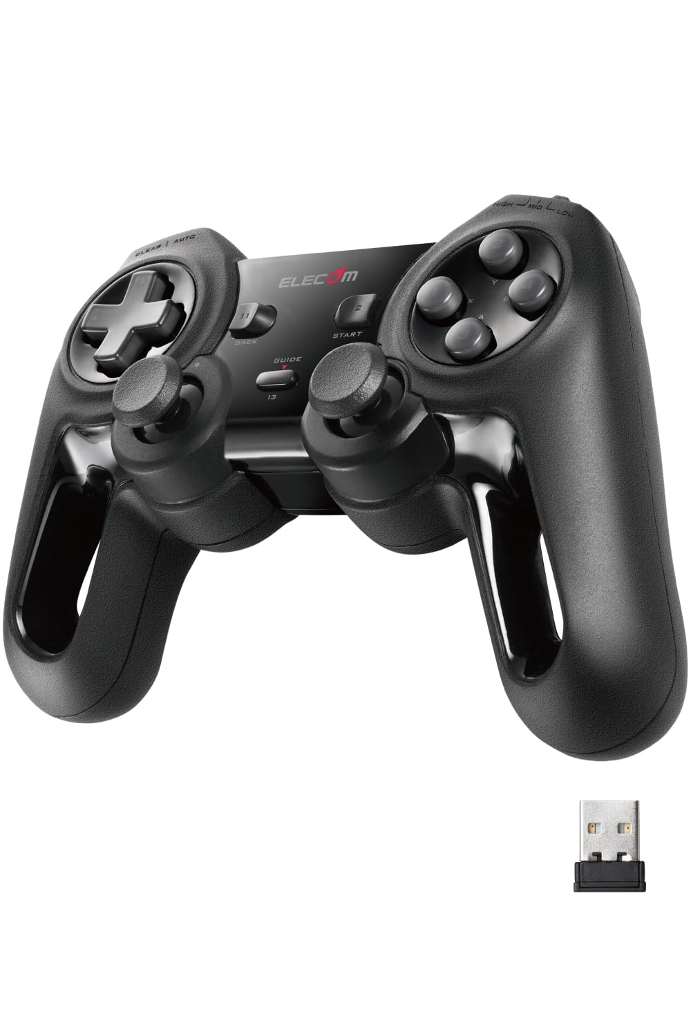 エレコム ワイヤレス ゲームパッド 13ボタン Xinput 振動 連射 高耐久 ブラック JC-U4113SBK商品画像