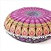 Eyes of India - Mandala Floor Pillow Cover Meditation Cushion Seating Throw Hippie Round Colorful Decorative Bohemian Indian Pouf Ottoman Handmade Cover ONLY (A1 Purple 2, 32