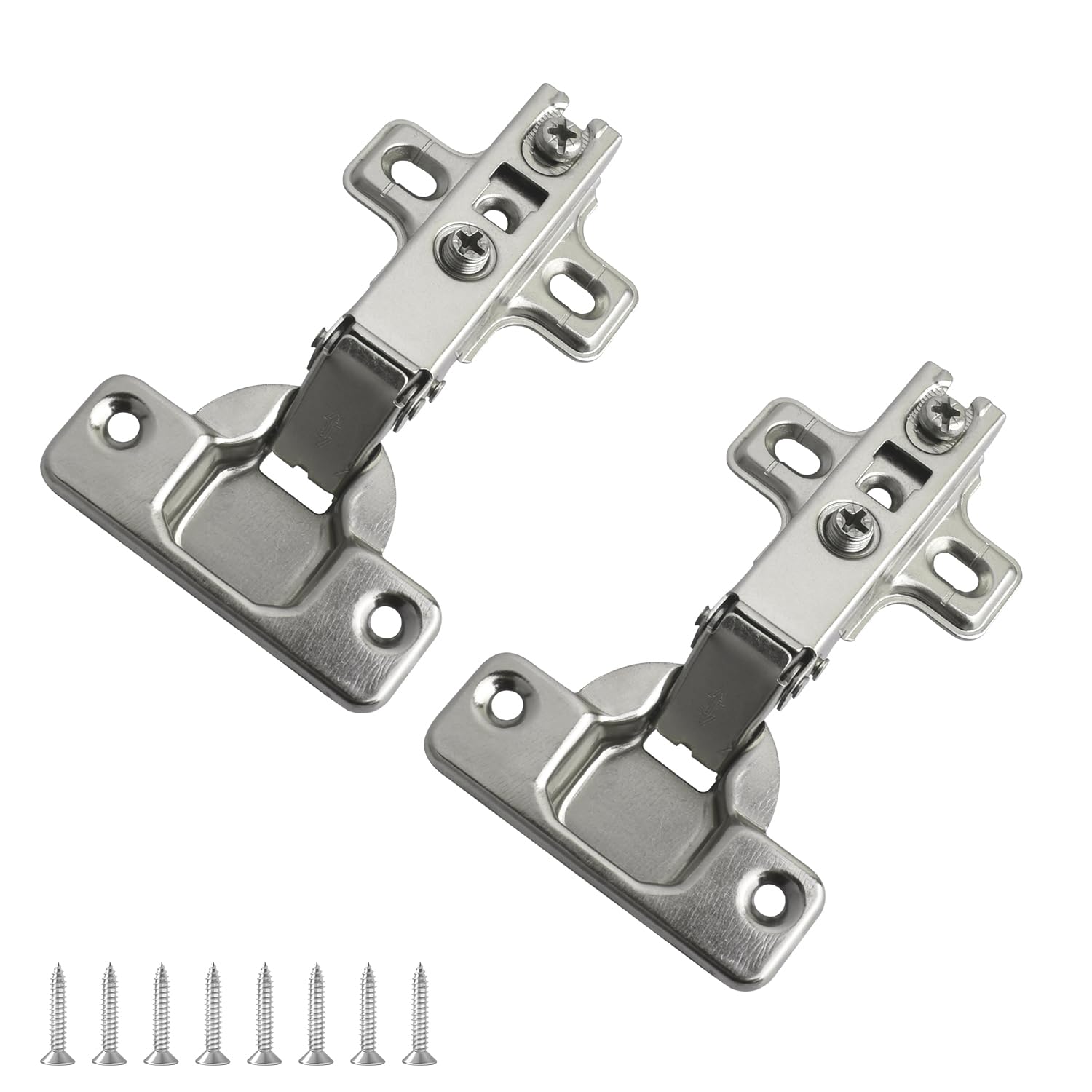 2 pcs Cabinet Cabinet Door Hinges,Recessed Hinge Soft Close Cupboard Wardrobe Doors Hinges Band Screw Full Coverage (Full Straight arm Coverage)