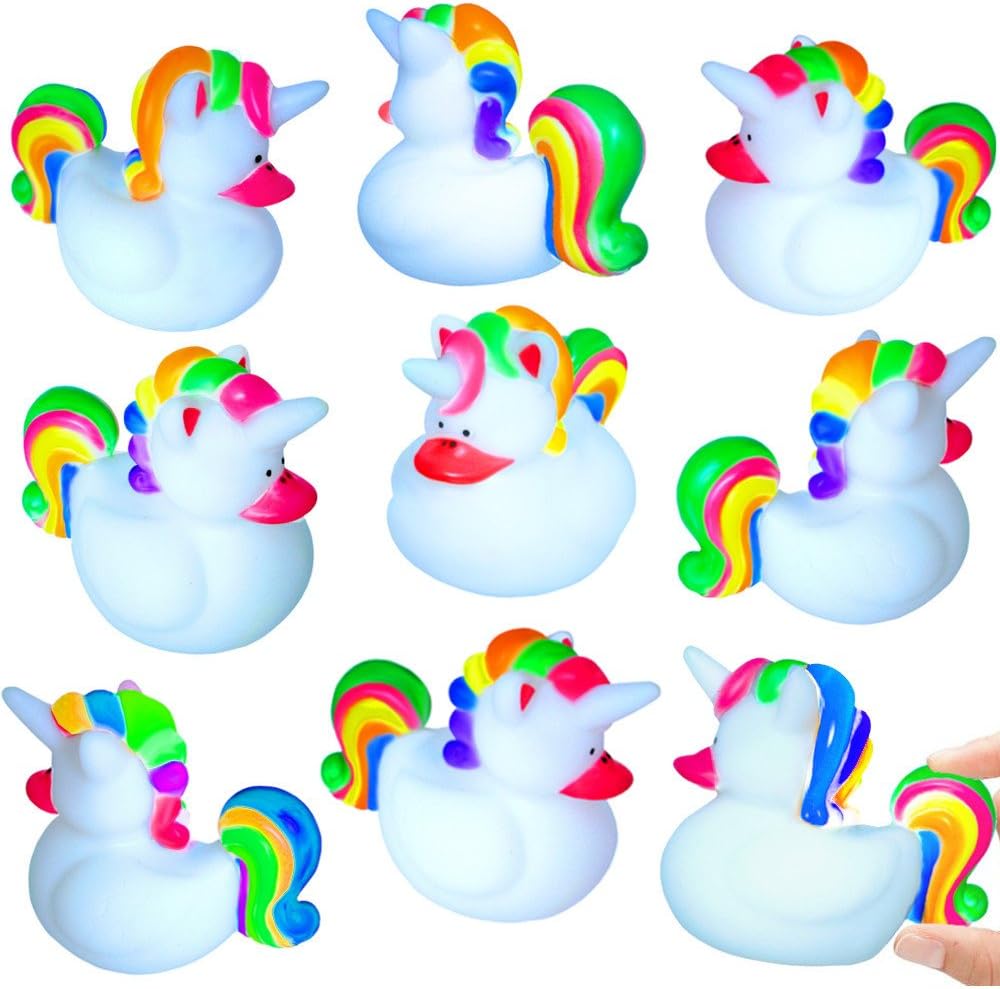 German Trendseller® - 1 x unicorn rubber duck -Lollypop-┃squeaky┃bath toy┃rubber toy┃children's birthday