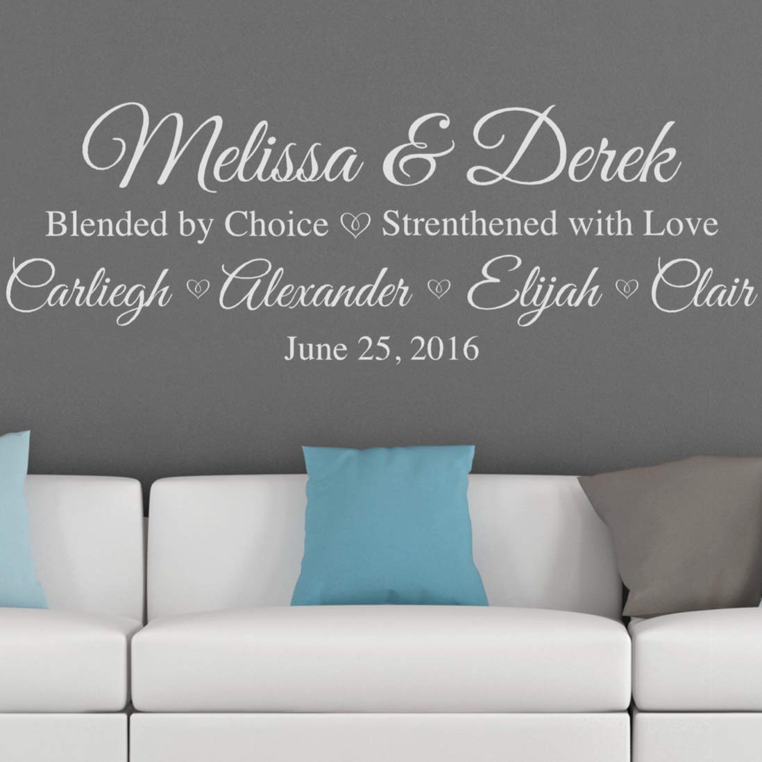 Blended Family Wall Decal, Personalized Family Name Wall