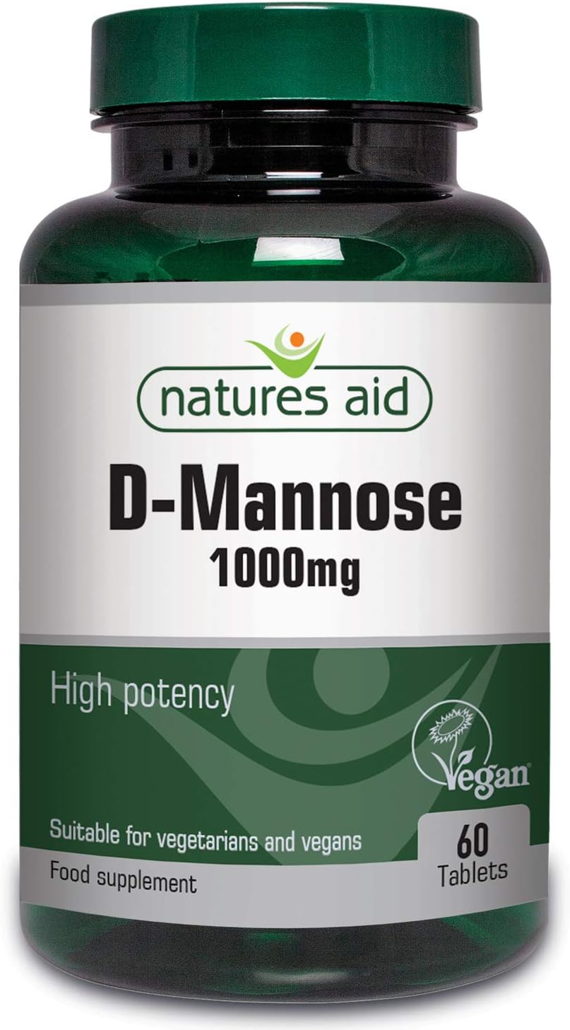 Natures Aid D-Mannose 1000mg, High Strength, Supports Urinary Tract Health, Vegan, Non-GMO, Gluten Free, Antioxidant Support