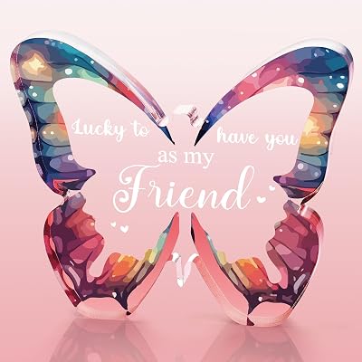 Welsky Butterfly Acrylic Plaque Gift for Women Best Friend Anniversary