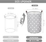 DOKEHOM 20-Inch Freestanding Laundry Basket with Lid Grey Large Collapsible view 3