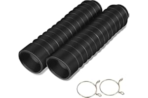 YOSOO HEALTH GEAR Motorcycle Fork Cover, Rubber Shock Absorber Boot Dust Cover, Front Fork Guards 205x42mm, 1 Pair (Black)
