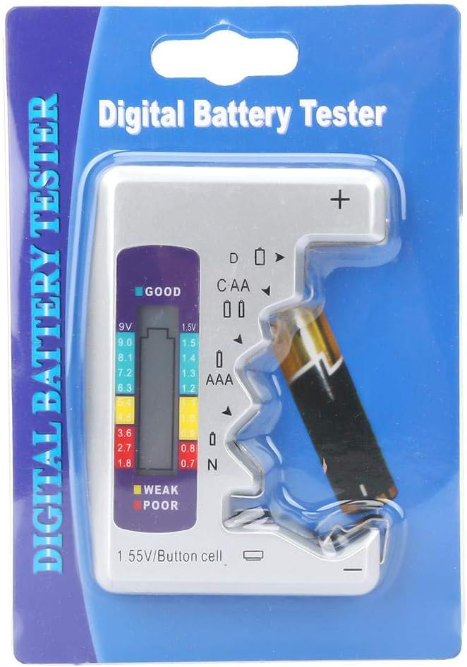 Digital Battery Tester, Battery Capacity Detector Controller Button Batteries Battery Measurer Button Batteries 90 x 60mm
