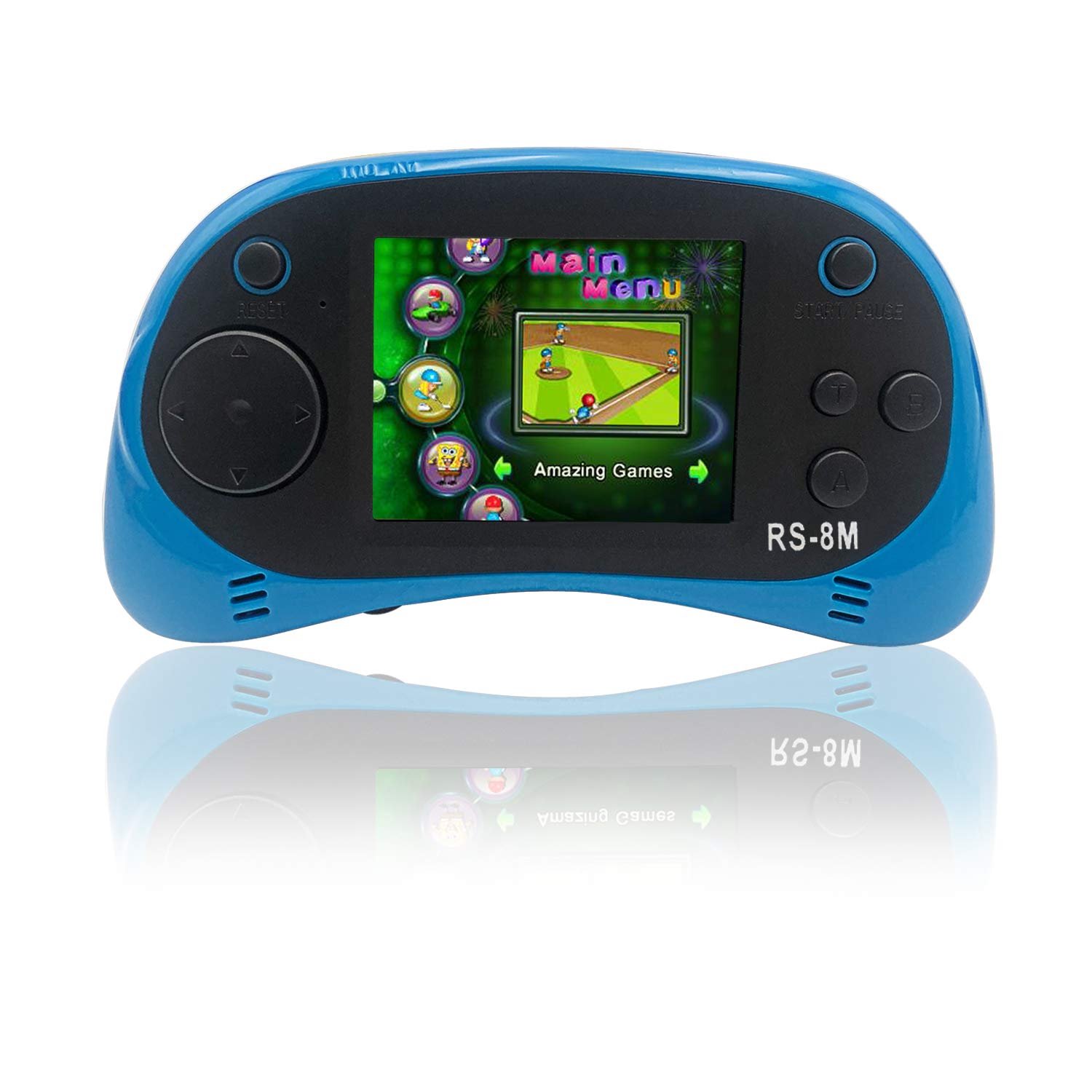EASEGMER 16 Bit Kids Handheld Games Built-in 220 HD Video Games, 2.5 Inch Portable Game Player with Headphones - Best Travel Electronic Toys for Kids Age 3-10 Years Old Children (Blue)
