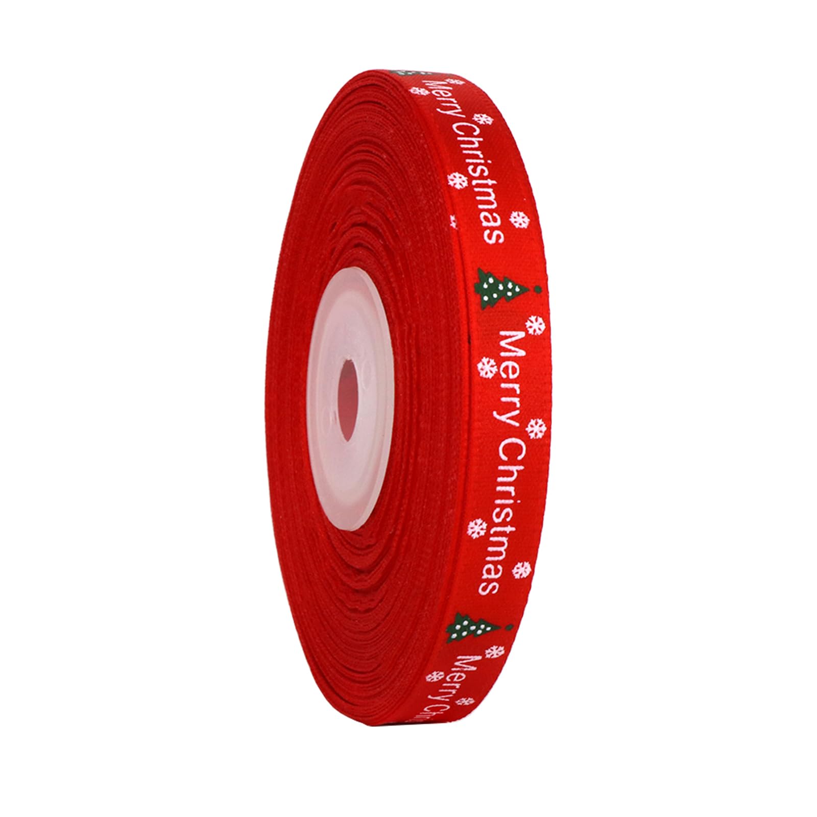 LOOGI Merry Christmas Ribbon 22m, 10mm Grosgrain Ribbon Red Satin Ribbons for Gift Wrapping Crafts Wreaths