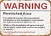 7 x 10 METAL SIGN - Warning Restricted Military Area 51 - Vintage Look