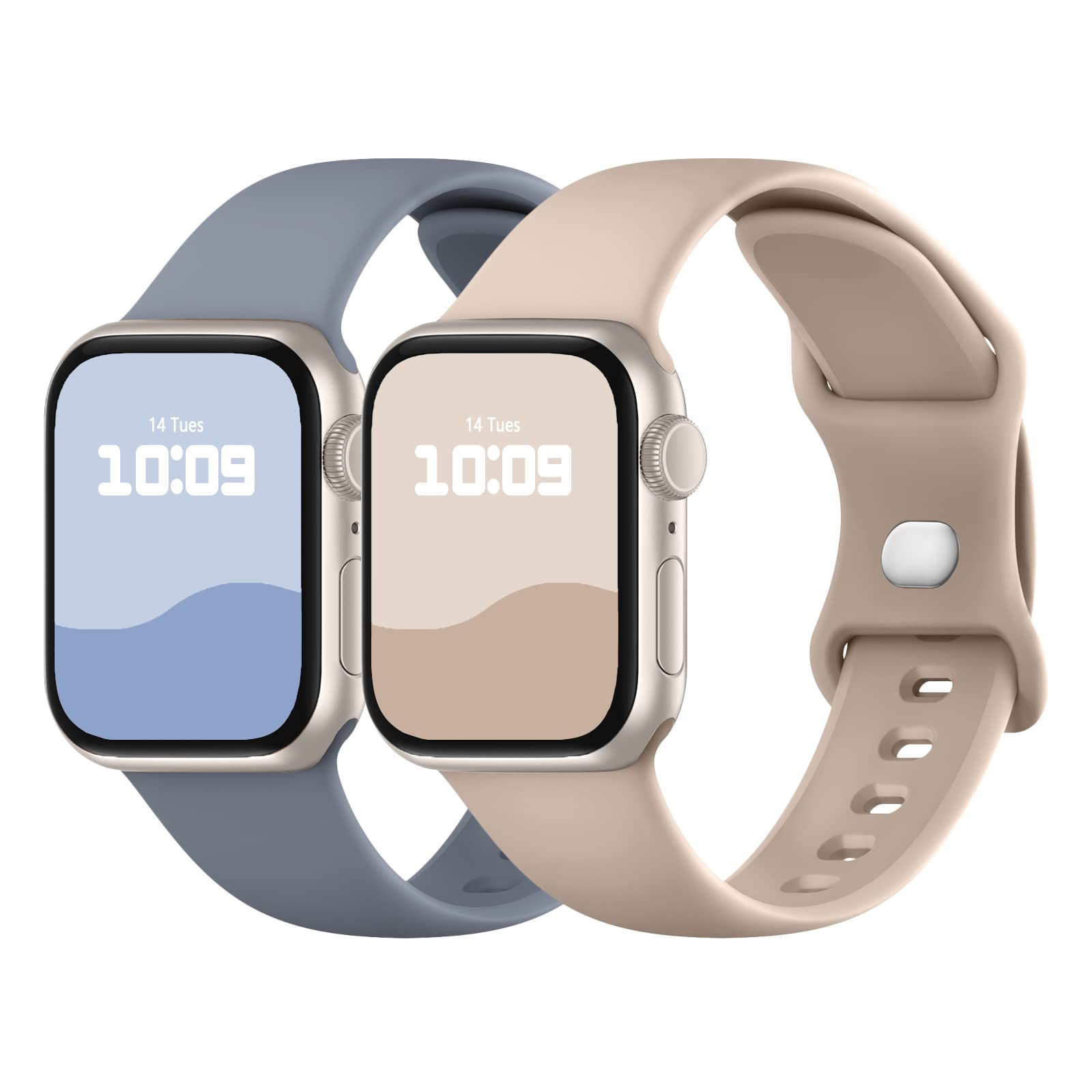 Adepoy 2 Pack Strap Compatible with Apple Watch Straps 49mm 46mm 45mm 44mm 42mm 41mm 40mm 38mm, Soft Silicone Sport Band with Classic Clasp for iWatch SE3 Ultra3/2/1 Series 11 10 9 8 7 6 5 4 3 2 1