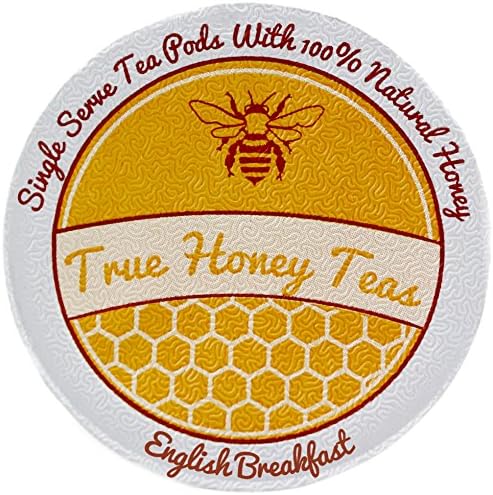 True Honey English Breakfast Tea Pods - Honey Crystals Blended in Every Tea Pod - Strong Antioxidant Support - All Natural Organic Herbal Caffeinated Tea 22 Count