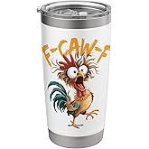 F-Caw-F Funny Chicken Humor F-Caw-F Quote Rooster Meme Stainless Steel Insulated Tumbler