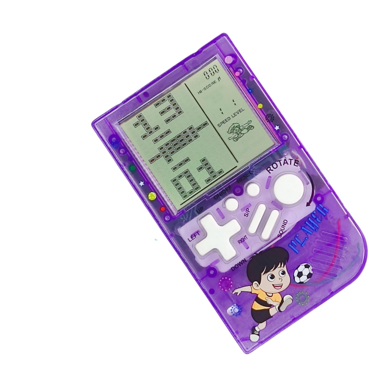 CZT Cute Block game Console 23 brick games Retro Children's game console Student game device Puzzle handheld console Electronic cube games Compact portable Christmas girl gifts (Purple) — image 1