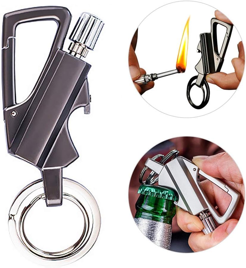 keychain flint fire starter,Multitool Keychain, Emergency Survival Gear