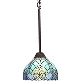 COTOSS Tiffany Pendant Light fixtures Hanging Lamp Stained Glass Light Decor for Dining Living Room Kitchen Island Study Hall