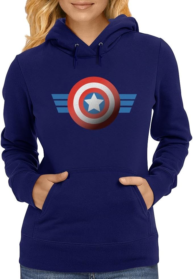 Captain America Womens Hoodie Navy / Small: Amazon.ca: Clothing & Accessories