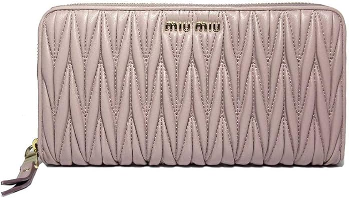 Amazon ミュウミュウ Miumiu Newタイプ 財布 5ml506 5m0506 マトラッセレザー ラウンドファスナー 長財布 Matelasse 1 Cammeo アウトレット 並行輸入品 シューズ バッグ