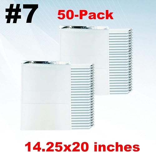 Secure Seal #7 Poly Bubble Mailers - 14.25x20 Inches, Pack Of 50, Waterproof Self-Sealing Shipping Envelopes
