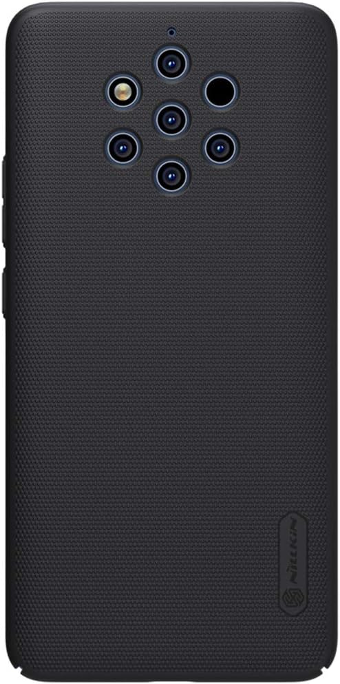 HERCN Nokia 9 PureView 5.99" Case,Ultra Slim Frosted Shield PC Plastic Hard Back Cover Case + 1 Pack Kickstand for Nokia 9 PureView Smartphone (Black)