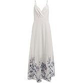 Guess Womens Blanche Place Embro Long Dress