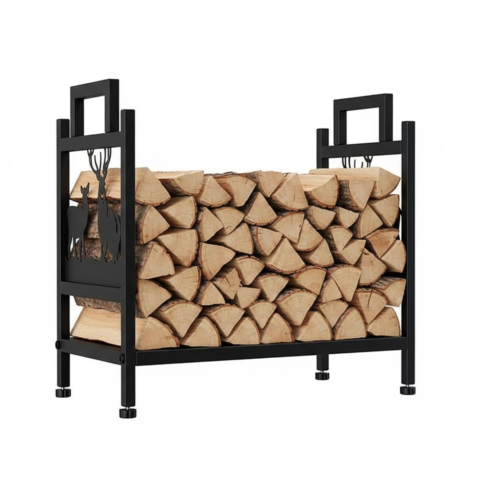 Photo 1 of WEALTHYHEART Firewood Rack Outdoor 17x12x17 Inch Space Saving Wood Holders Firewood Indoor Storage Organizer,Heavy Duty Firewood Rack Indoor with 4000LB Capacity for Patio/Home Use