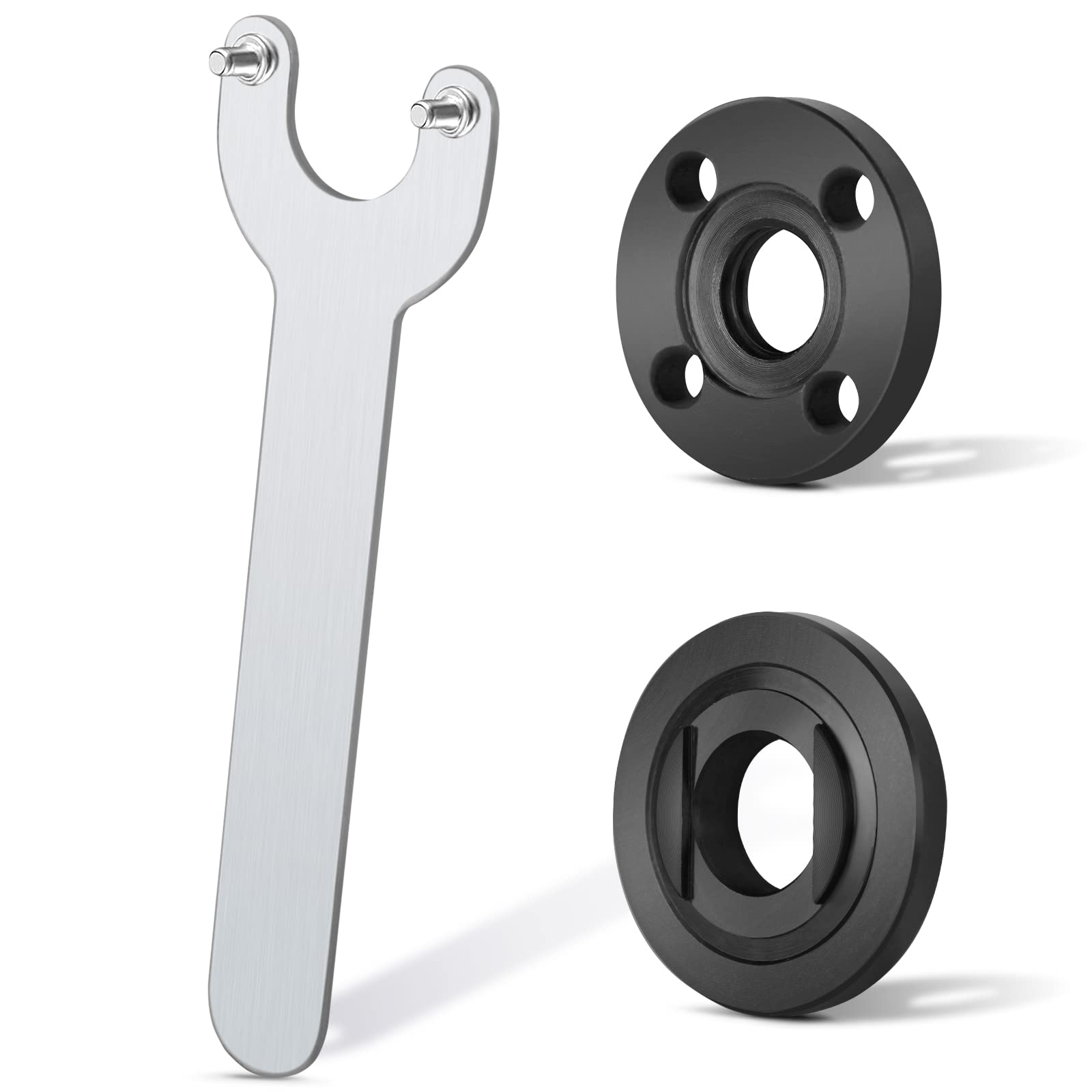 Ecarke Angle Grinder Adjustable Spanner, Angle Grinder Key Wrench Flange Wrench Metal Lock Nut 125 Pressure Plate Compatible with Milwaukee Makita 193465-4 Bosch Black & Decker Ryobi 4.5" 5" 5/8-11