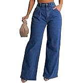 ZERMOM Women's Wide Leg Jeans Casual Stretch High Rise Baggy Loose Denim Pants