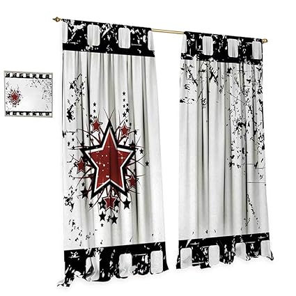 Amazon Com Anniutwo Movie Theater Window Curtain Fabric Grungy