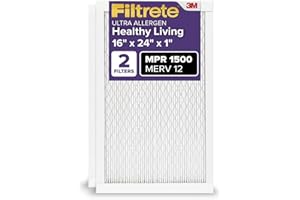 Filtrete Healthy Living Ultra Allergen Reduction AC Furnace Air Filter, MPR 1500, 16 x 24 x 1-Inches, 2-Pack