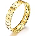 JINEAR 3mm Wedding Bands for Women Eternity Ring 18K Gold Plated Cubic Zirconia Engagement Rings Stackable Anniversary Promise Statement Ring Gift for Her Size 5 to 10