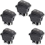 Clyxgs Waterproof Boat Rocker Switch 3 Position ON/Off/ON 16A 125V/250VAC for Car Boat 6P Black(Pack of 2)