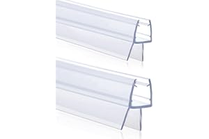 JINXI HOME Shower Door Bottom Seal Strips H-Type 2PCS, 36 Inch Long Clear PVC Seal Strips for 5/16"(8mm) Thick Frameless Glass Door, to Stop Water Leakage
