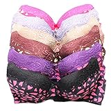 Queen's 6 Pack D and DD Cup Bras Heart Prints