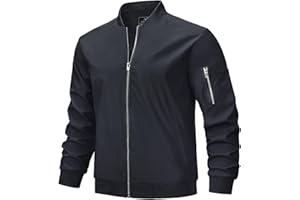 MAGNIVIT Men's Lightweight Bomber Jacket Windbreaker Casual Fall Spring Outdoor Coat