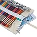 Damero 72 Canvas Colored Pencils Wrap, Roll up Pen Holder Case with Zipper Pouch for Accessories, Cute and Multi-purpose (NO Pencil included)