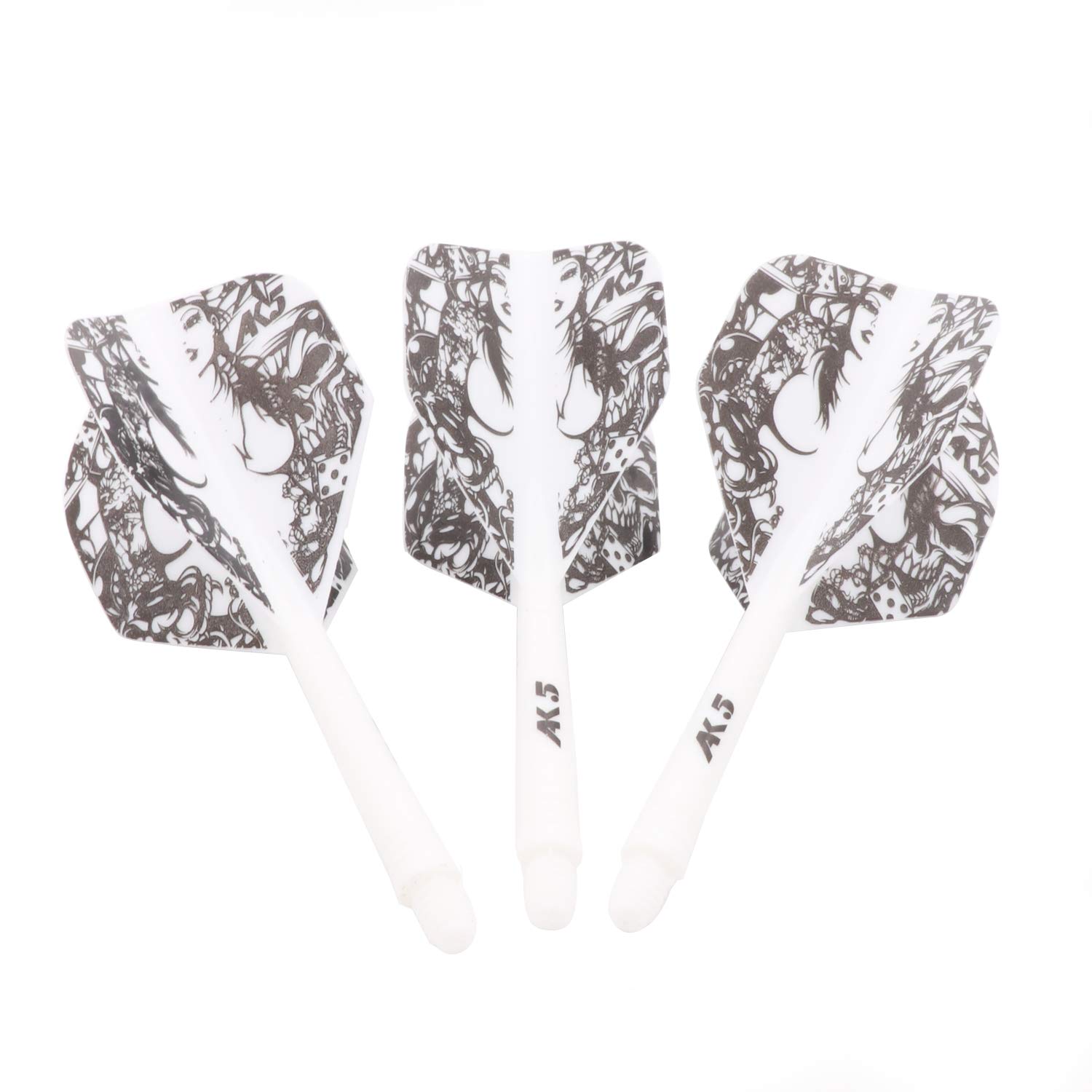 CUESOUL ROST Integrated Dartpfeile Schäfte Shafts and Darts Flights Standard Shape,Set of 3 pcs Unique Designed Pattern(CSAK-58XMN)
