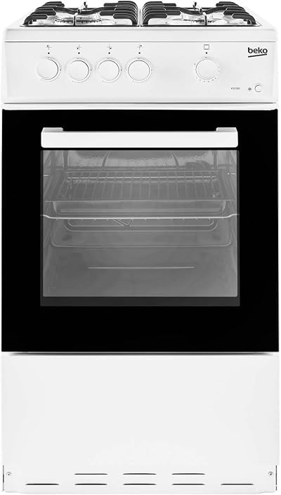 Beko KSG580W 50cm Gas Cooker White with 4 Burners and Oven