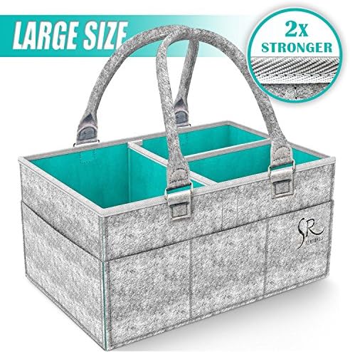 Baby Diaper Caddy Organiser - Rokkes Nursery Storage Portable Diaper Caddy Organaizer Baby Shower Gift Baskets with Changeable Insert for Baby Diapers to Household, Car and Travel