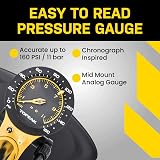 Topeak Joe Blow Sport III Floor Pump Yellow 160 Psi Twin Head DX Gauge 3 inch view 7