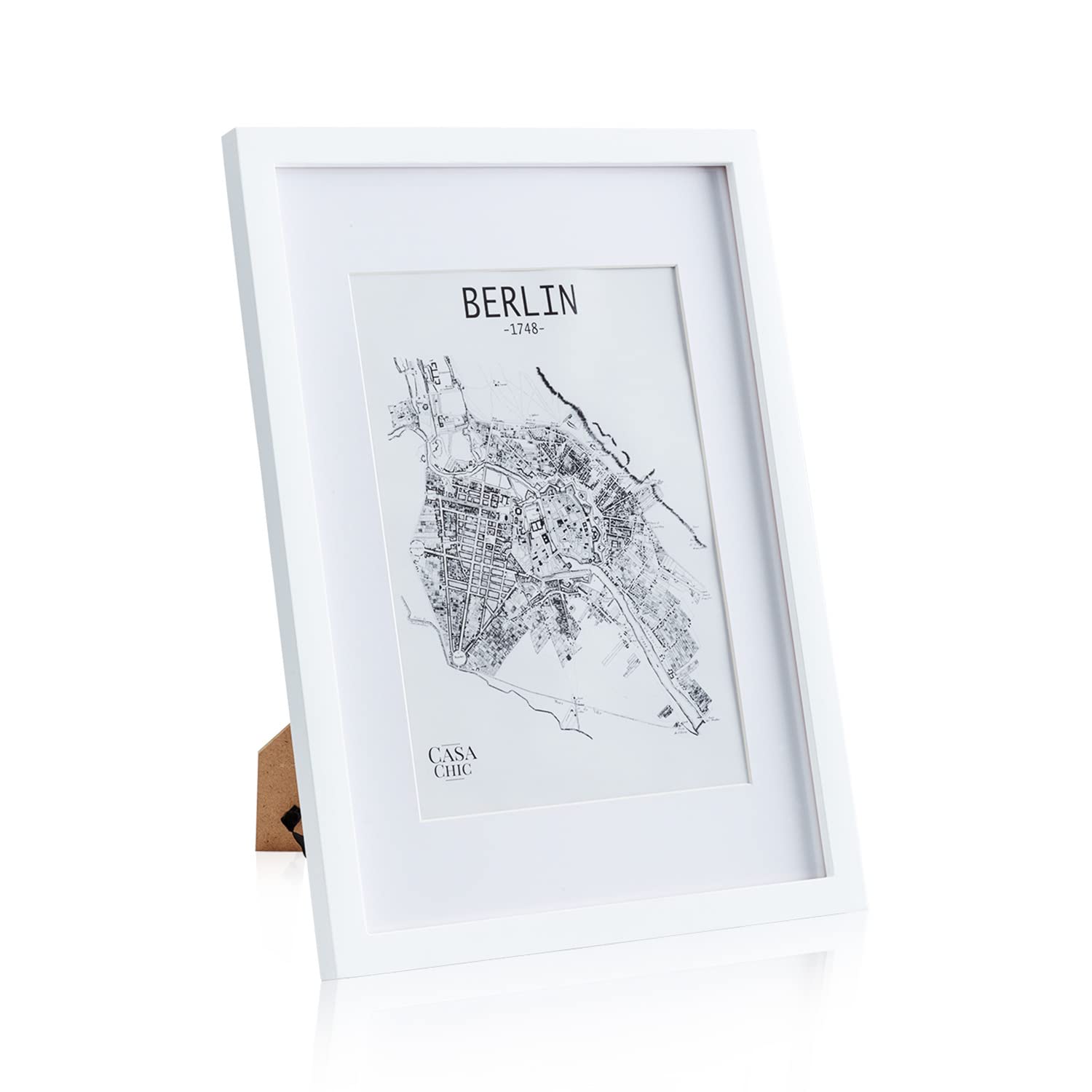 Casa Chic Picture Frames, 45x32 cm Photo Frame, Standing/Wall Mounted Photo Frames For Home & Office, Vertical/Horizontal Display, Real Glass & Wood, Passepartout Poster Frame, Picture Frame, A3 Frame โ image 1