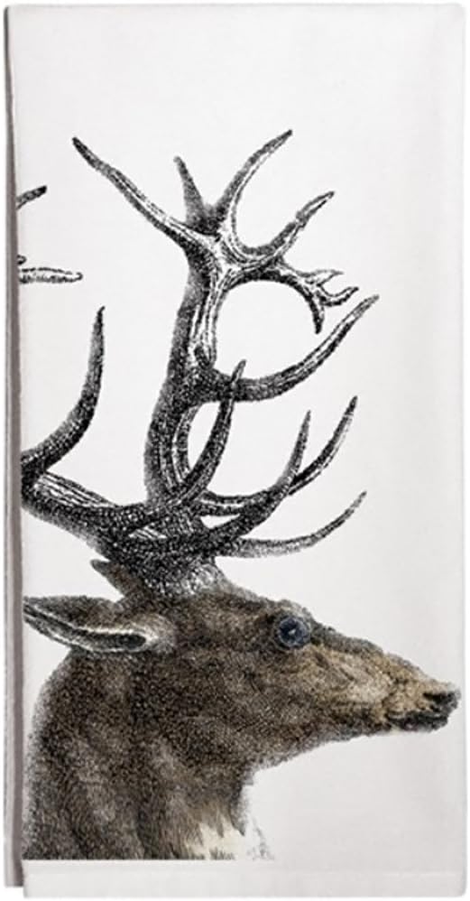 Montgomery Street Deer Antlers Cotton Flour Sack Dish Towel