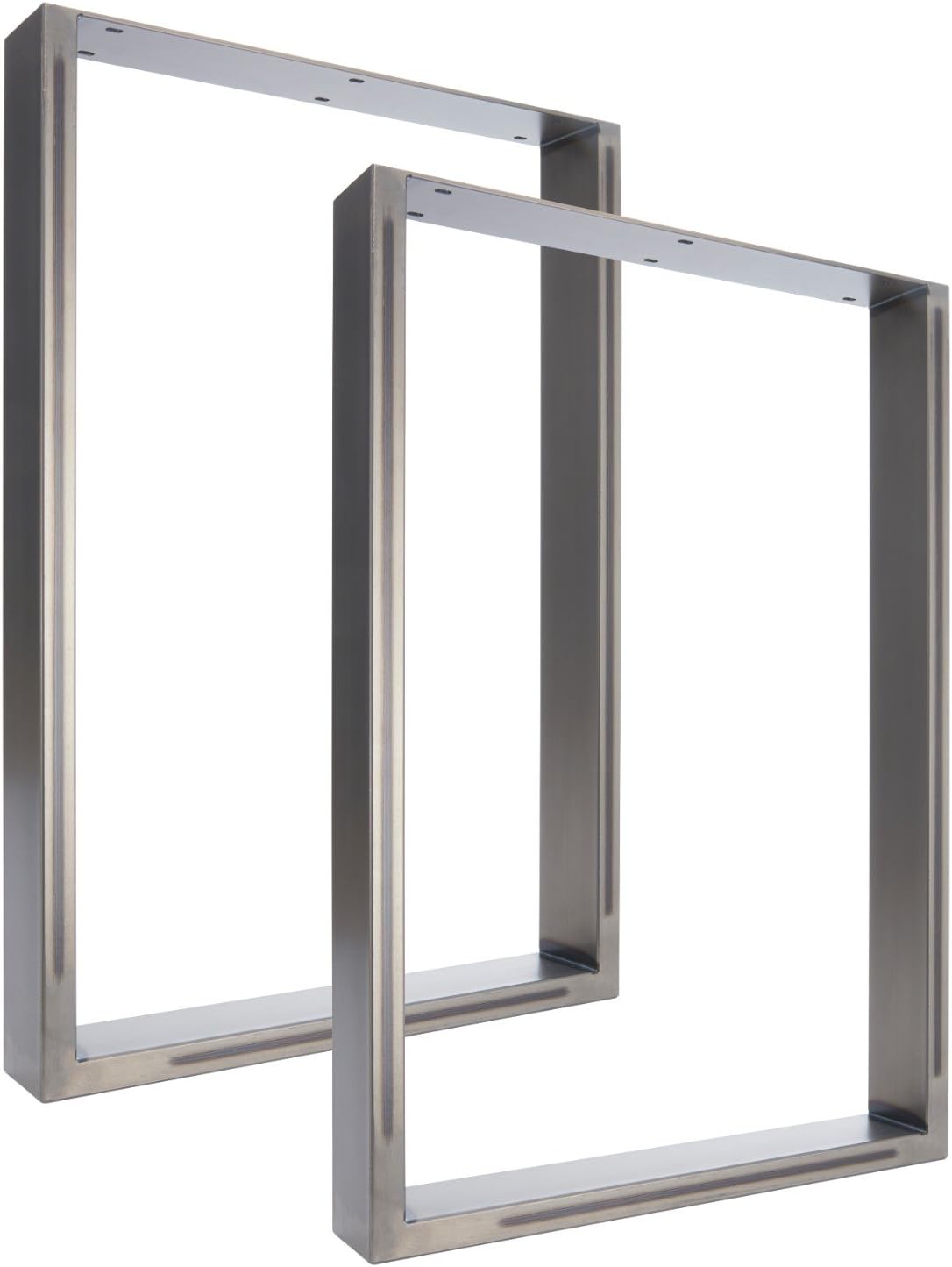 Set of Two Table Pedestals - Striking Industrial Design (71cm x 60cm Wide - Table, Clear Coated)