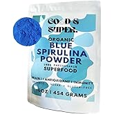 Organic Blue Spirulina Powder - Bulk 1 Pound Pack, 100% Phycocyanin, Pure Superfood from Blue Algae - for Natural Food Coloring, Smoothies & Protein Drinks, Vegan - Pure Water Extracted