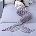 Handcrafted Knitting Woolen Mermaid Tail Blanket Sofa Blanket Soft Rug Sleeping Bag for Toddler (3-4 Years) - (40.5